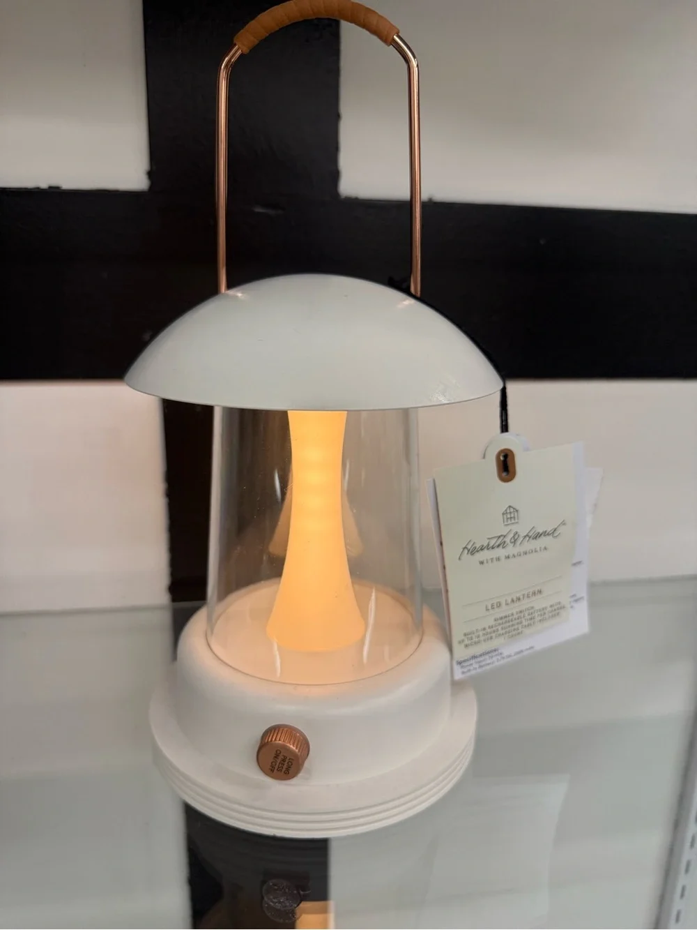 Hearth & Hand C LED Lantern - Portable Accent Light with adjustable brightness